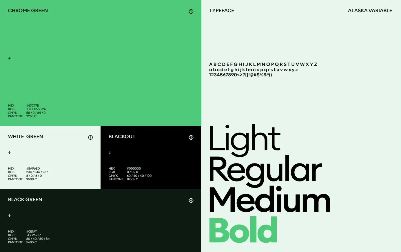 Bloom typeface and colour palette