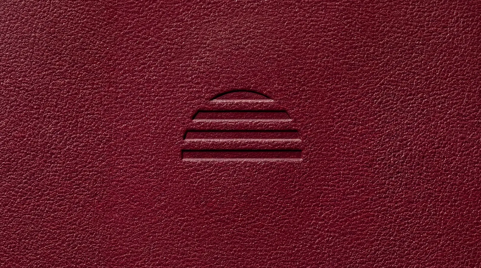 The symbol embossed into leather