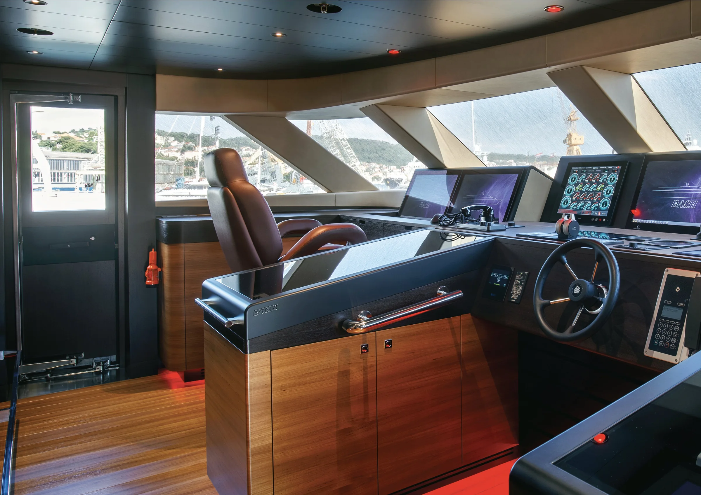 A Bobič-built motor-yacht helm station