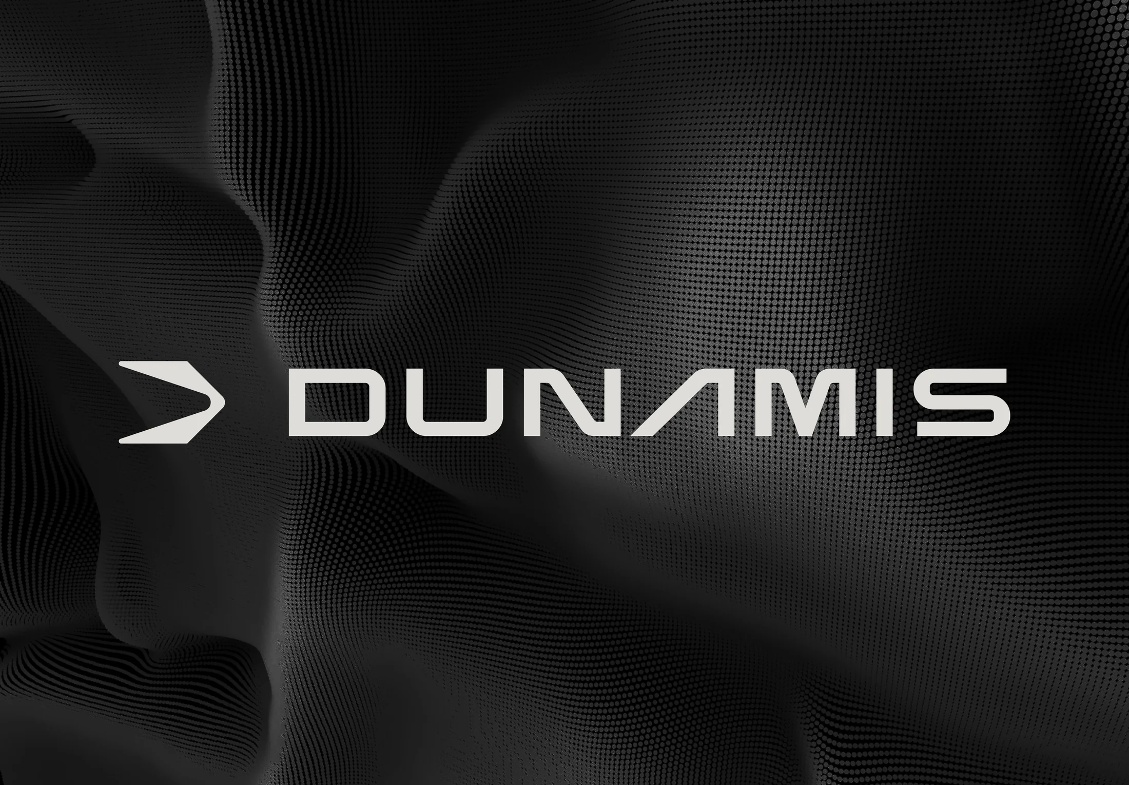 The Dunamis wordmark over a dot-mesh field