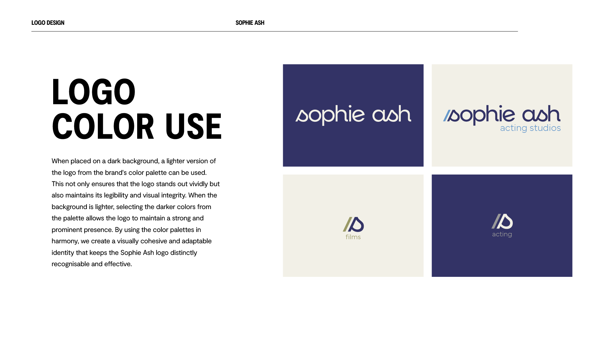 Logo colour use on light and dark